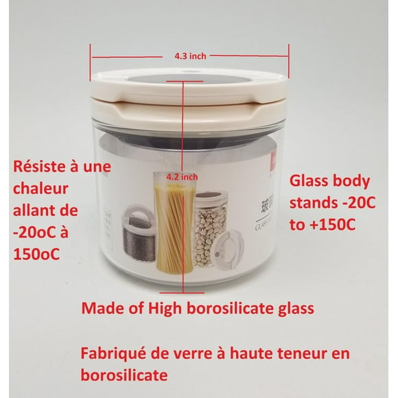 Anya High borosilicate Glass Air-tight 0.5 L Moisture Proof One Handed Canister