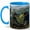 Blue, variant on Rainy Tree Planting Coffee Mug, Forest Restoration Volunteer Design, 11 oz Ceramic Cup