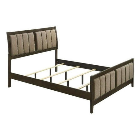 Wilkes 51-inch Upholstered Eastern King Bed Dark Cocoa