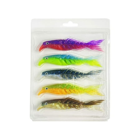 Fishing Lures Soft Bionic Bait with Paddle Tail Swimbaits Worms Fishing Swivels & Snaps Weights Beads for Bass Fishing 1 BOX