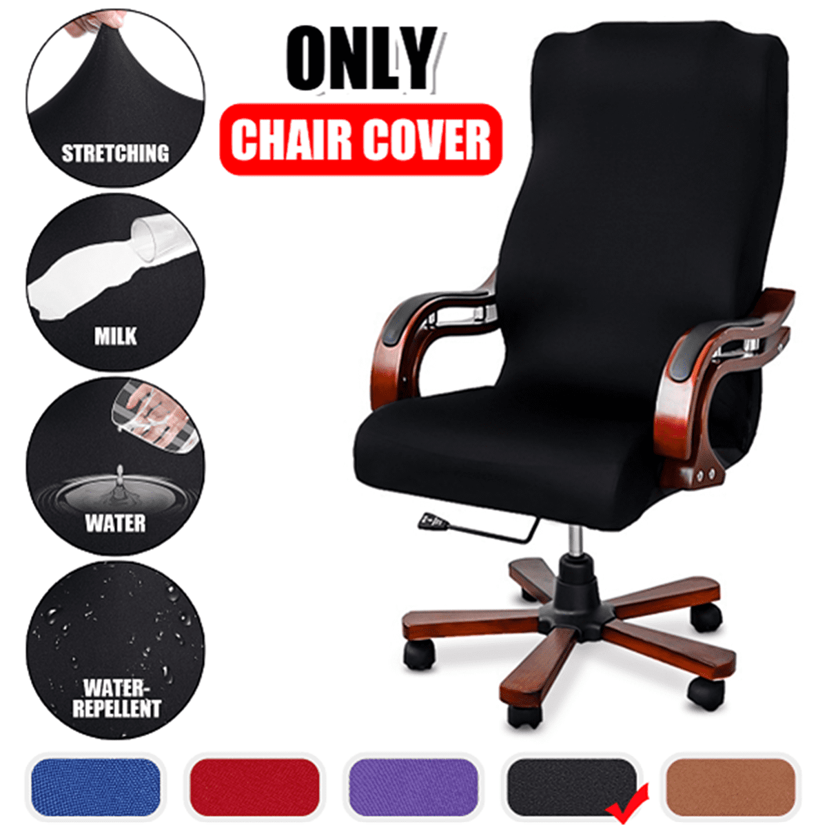 Armchair Slipcover Zipper Stretch Wood Arm Chair Cover Protector Elastic Decor 