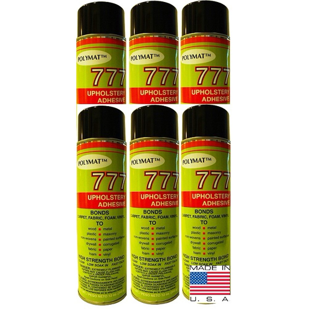 QTY 6 POLYMAT 777 Spray Glue Bond Adhesive for Wallpaper Lining Home