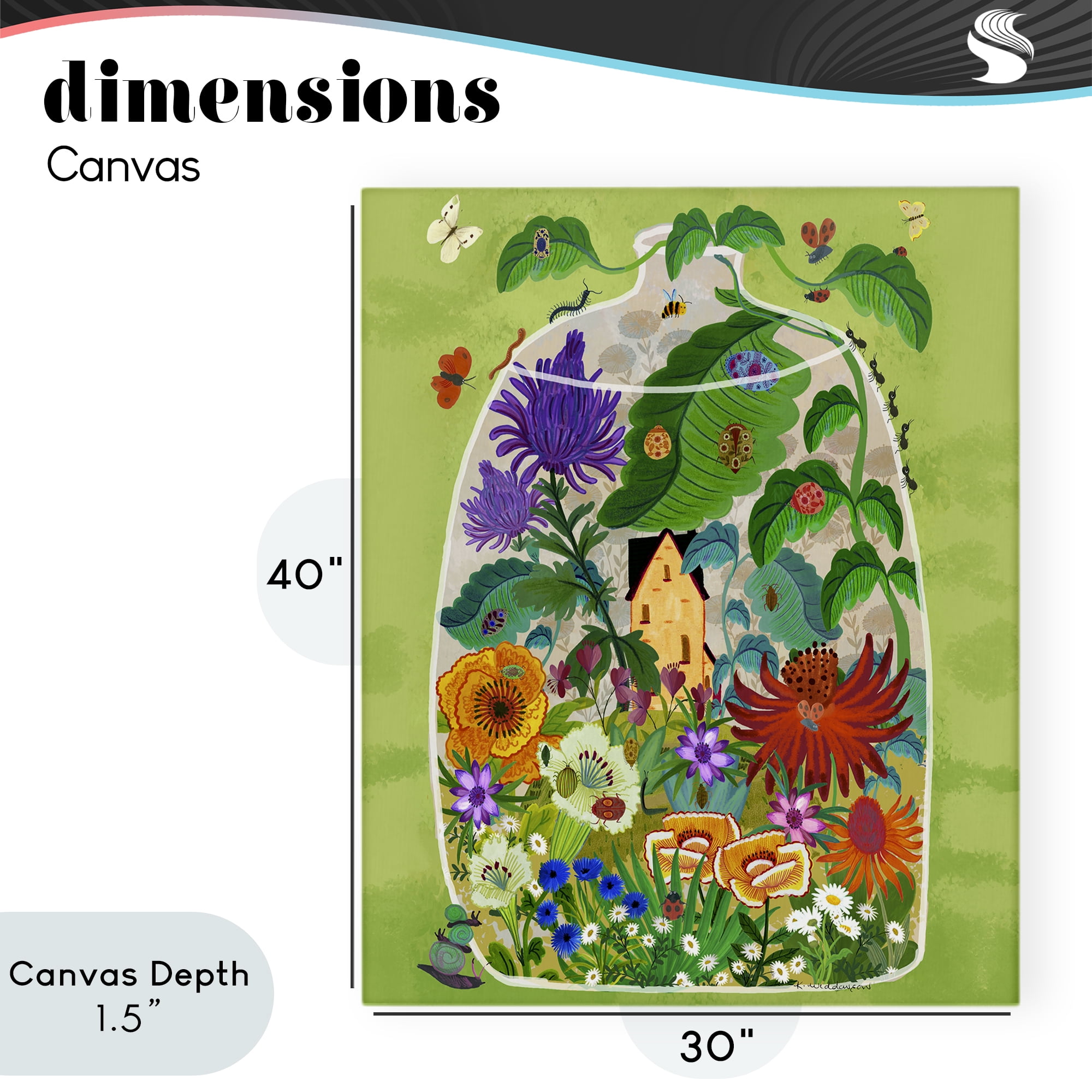 Stupell Industries Terrarium Bug Garden Canvas Wall Art, design by Kay Widdowson