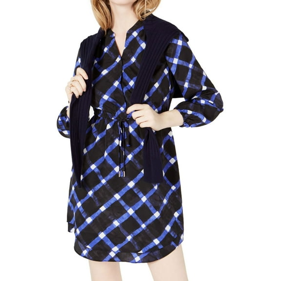 Maison Jules Womens Gingham Dream Shirt Dress