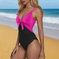 thumbnail image 6 of Atogsazn One Piece Swimsuit for Women Summer Tummy Control Bathing Suit High Waisted Cut Out Tie Front Swimwear Hot Pink M Fashion, 6 of 9