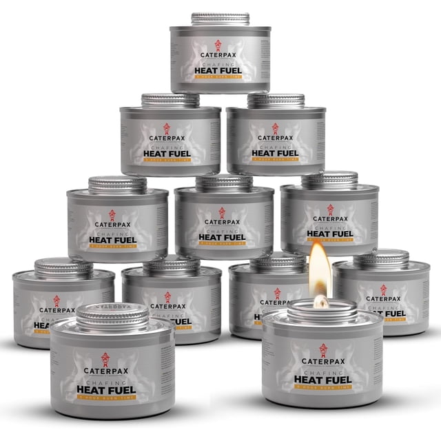 Lot de 24 - Canettes de Carburant Anti-Frottement de 6 Heures pour Réchauffe-Aliments et Plateaux de Buffet Anti-Frottement – Inodore, Sans Fumée, Mèche à Longue Durée, Éclairage Facile, Carburant Liquide, Carburant de Buffet Sécuritaire pour l'Intérieur