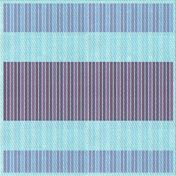 Ahgly Company Indoor Square Patterned Periwinkle Purple Area Rugs, 5' Square