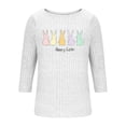 thumbnail image 5 of Mifsaly Ribbed Easter Tshirts for Women Cute Animal Graphic 3/4 Sleeve Shirts Comfortable Breathable Casual Easter Tops Tee XXL, 5 of 7