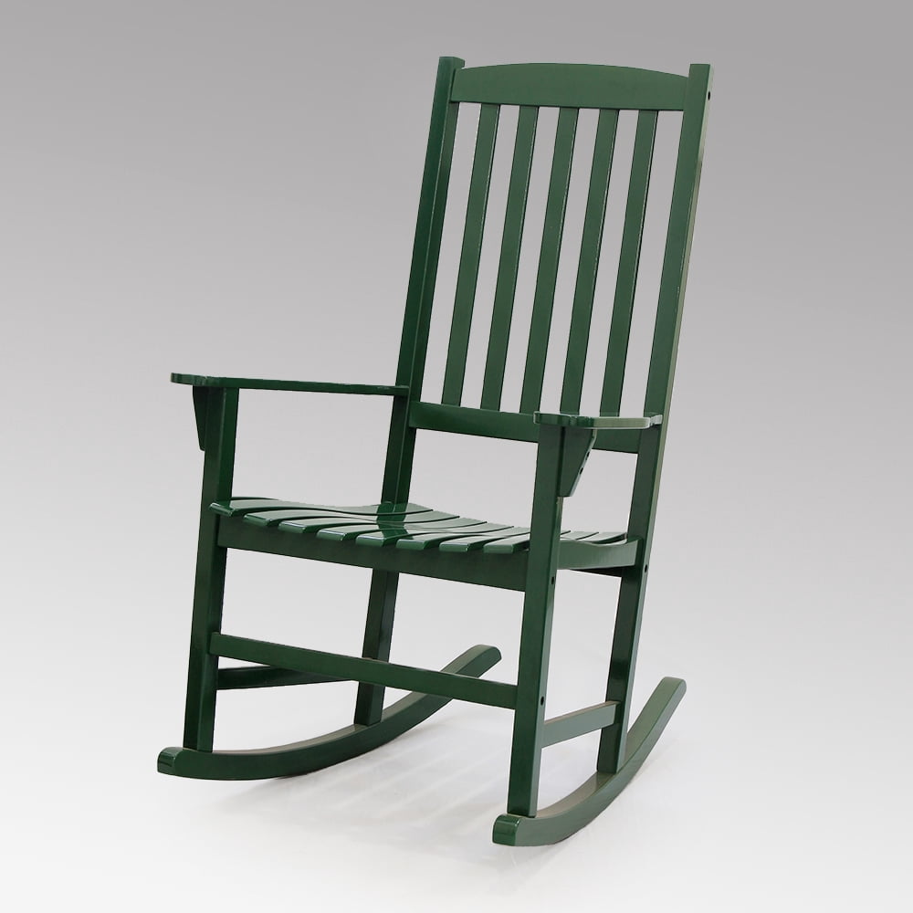 Monstay Solid Wood Outdoor Rocking Chair, Hunter Green