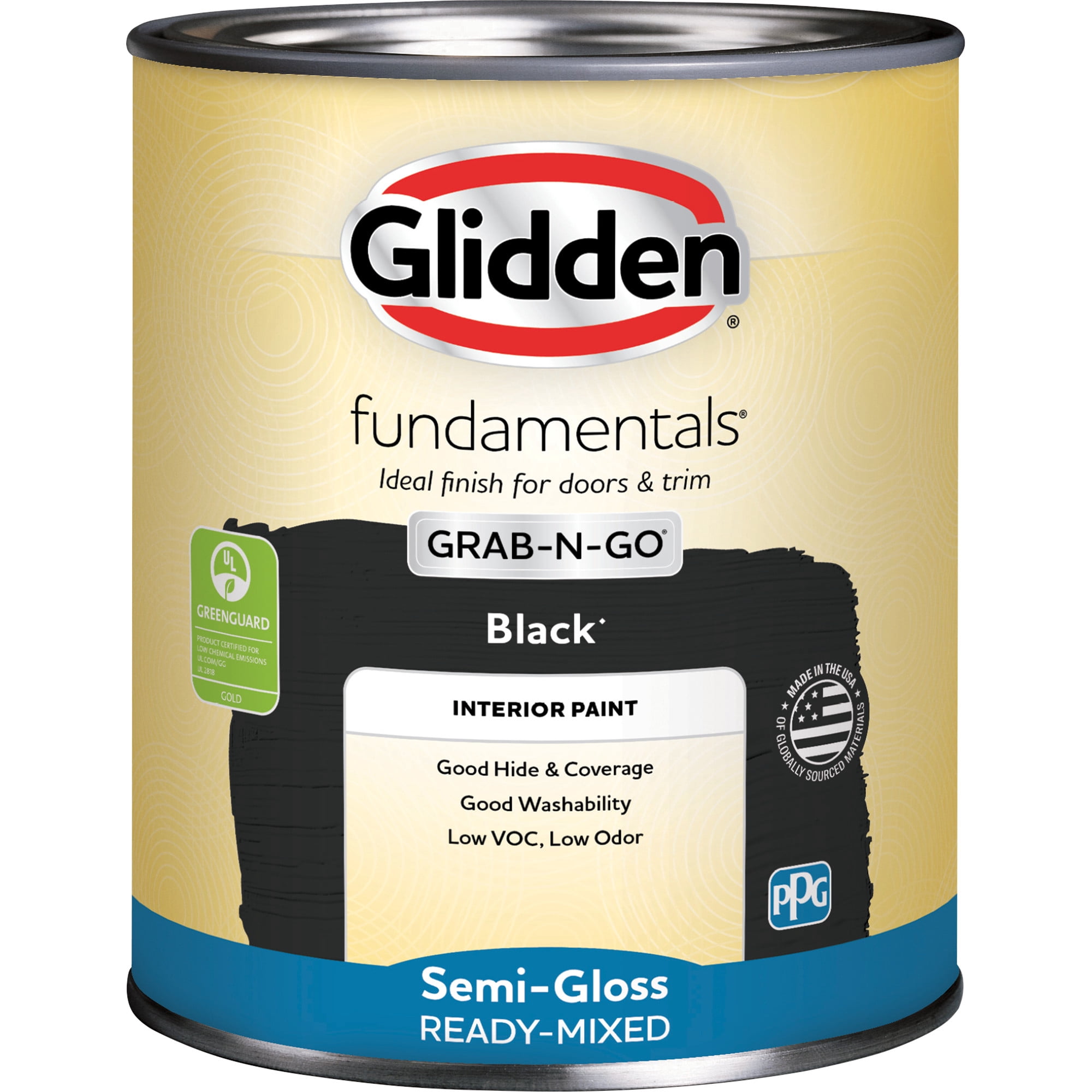 Glidden Fundamentals Grab-N-Go Black Flat Interior Paint, 1 Quart