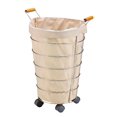 thumbnail image 2 of Rolling Chrome Laundryr Basket Basket with Canvas Bag, White, 2 of 2