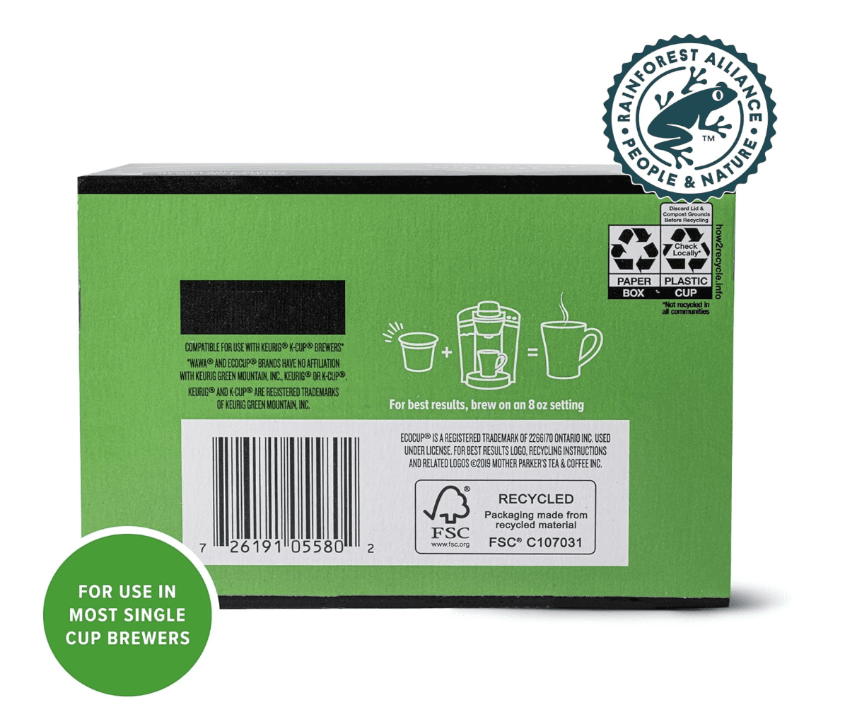 Wawa Coffee Single serve cups for Keurig K-Cup Brewers DECAF 12 Count Box