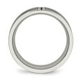 thumbnail image 2 of Stainless Steel Polished w/Brushed Center Black IP-plated CZ 8mm Band, 2 of 8