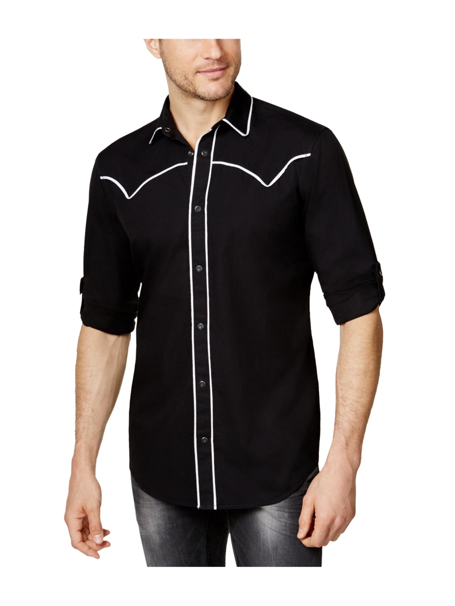 I-N-C Mens Western-Style Button Up Shirt - Walmart.com