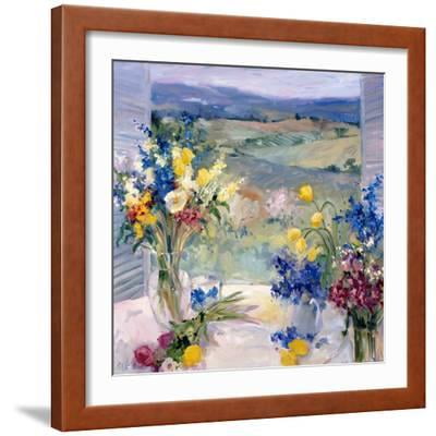 Tuscany Floral, Botanical Scenic Framed Art Print Wall Art by Allayn Stevens