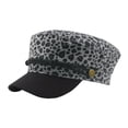 thumbnail image 2 of Yuanlong Womens Flat Top Hat Leopard Print Classic Peaked Cadet Cap Casual Retro Fall Winter Stylish Street Party Headwear, 2 of 3