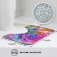 thumbnail image 5 of 3 Pieces Trippy Tie Dye Rose Colorful Art Bath Mats Set, Absorbent Bathroom Floor Mats Anti- Slip Bath Rug Sets with Contour Mat Toilet Seat Cover, 5 of 10
