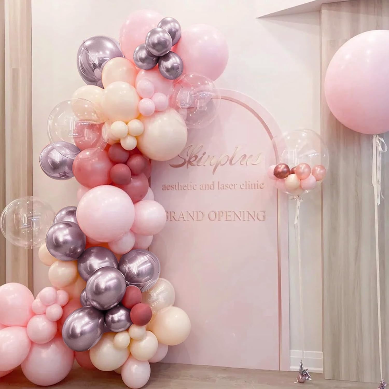 Burculy Dusty Pink Balloon Arch Kit, 166Pcs Pastel Nude Light Pink Metallic Balloons Garland for Wedding Bridal Baby Shower Princess Girl Women Birthday Party Decorations Visit the MEBAY Store