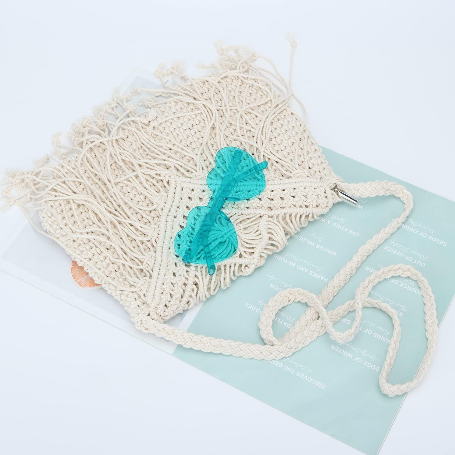 Retro Crochet Crossbody Shoulder Bag for Women Woven Fringe hobo bags Summer Beach Handmade Purse