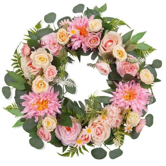 Binwennn Summer Berry Wreath Festival Rattan Door Hanging Leaf Rattan Decorative Pendant Wreath Boxwood Flower for Suction Cup Hooks for Foam Heart Wreath Form Front Door Summer Wreath Beach Christmas