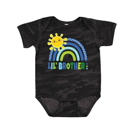 

Inktastic Family Lil Brother with Blue Rainbow Gift Baby Boy Bodysuit