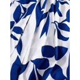 thumbnail image 5 of Womens Blue And White Leaf Print High Waist A-Line Maxi Skirt, Flowing Summer Holiday Skirt, 5 of 8
