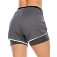 thumbnail image 4 of Women's 2 in 1 Running Shorts Workout Athletic Gym Yoga Shorts with Pockets, 4 of 8