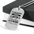 thumbnail image 3 of Human First Necklace Stainless Steel or 18k Gold Dog Tag 24" Chain, 3 of 8