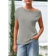 thumbnail image 3 of PRETTYGARDEN Top de Punto para Mujer con Hombros Descubiertos Gris Claro M, 3 of 8