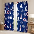 thumbnail image 2 of Erosebridal Sea Lighthouse Anchor Curtains for Living Room,Nautical Boat 30%-50% Blackout Curtains Set of 2 (38x45),Curtains Pack of 2 (38x45),Teen Bedroom Decor, 2 of 6