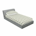 thumbnail image 3 of Ambesonne Retro Fitted Sheet & Pillow Sham Set, Circles Spots Colorful, Queen, Sky Blue Black Amber, 3 of 3