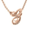 thumbnail image 2 of SuperJeweler G Initial Necklace In Rose Gold With 7 Diamonds, Serif Style, With Free 18 Inch Cable Chain, For Women, 2 of 7