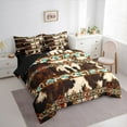 thumbnail image 3 of Castle Fairy Farmhouse Animal Cow Print 7-Piece Twin Bedding Sets for Boys Girls Teens,Abstract Aztec Bedding Comforter Set,Southwestern Style Breathable Sheet Sets,Microfiber Bedroom Decor, 3 of 8