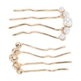 thumbnail image 5 of Unique Bargains 1 Pc Decorative Hairpin Fashion U-shaped Faux Pearls Hair Hairpin for Women Gold Tone, 5 of 5