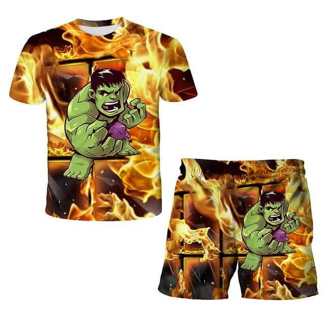 3D Print Clothes for Kids Spider-man Marvel Heroes Spiderman Child Sportswear Baby Shark Toddler Boy Outfits Boys Wear Two-piec3T Gong Bohan LED