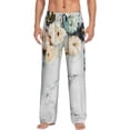thumbnail image 5 of Mens Pajama Pants, Pumpkin And White Marble Soft Sleep & Lounge Pants for Men, Cuteness Casual PJ Bottoms Pants with Pockets, 5 of 7