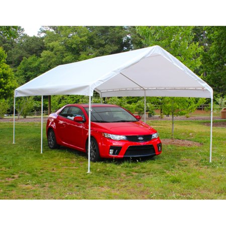 King Canopy Universal 6 Leg 10x20 Carport Canopy W White Cover