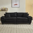 thumbnail image 2 of Aukfa 84" Deep Seat Sofa Modern Comfy Sofa Sleeper Couch for Living Room, 2 Pillows, Corduroy, Black, 2 of 10