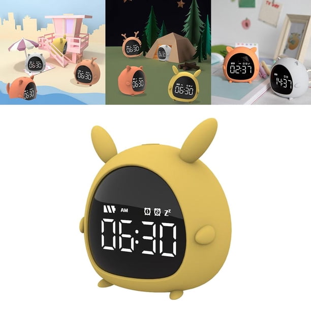 Reloj despertador digital LED con repetición, de operar, reloj USB para dormitorios, escritorio, estantería, - Amarillo Colco Lindo despertador