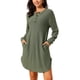 thumbnail image 2 of Vestido de camiseta de manga larga cómodo para mujer INSPIRE CHIC, textura ondulada única, ropa casual, talla XL, verde, 2 of 6