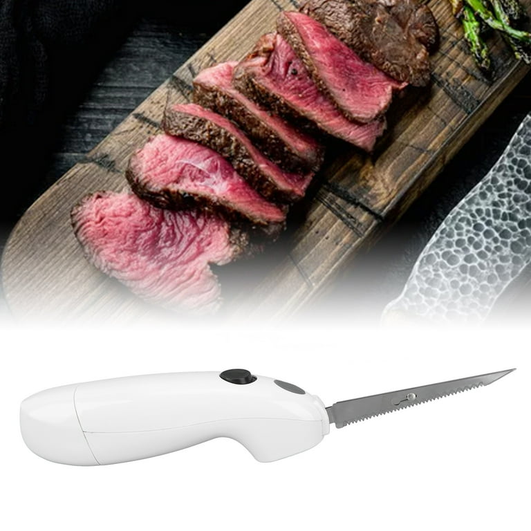 Battery Powered Knife Stainless Steel Cordless Rechargeable Electric Fillet Knife Portable Steak Knife for Home Restaurant Picnic