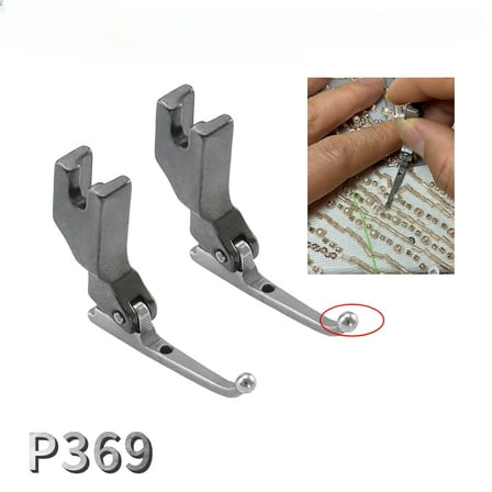 (2PCS) P369 Presser Foot For Sequin, Wedding Dress Bead Fits Industrial Lockstitch Sewing Machines