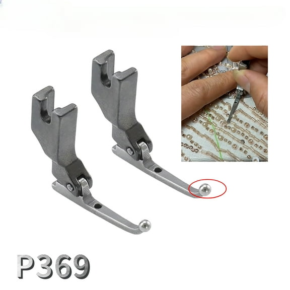 (2PCS) P369 Presser Foot For Sequin, Wedding Dress Bead Fits Industrial Lockstitch Sewing Machines