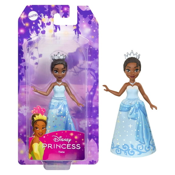 Disney Princess Tiana Posable Small Doll in Shiny Outfit with Removable Skirt, Inspired by Movie