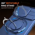 thumbnail image 5 of Slide Privacy Lens Phone Case for Apple iPhone 13 Pro Max / 12 Pro Max Built-in Magnetic Ring 360° Rotatable Metal Kickstand Hard PC Soft TPU Shockproof Protective Case, 5 of 8