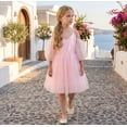 thumbnail image 2 of 2Bunnies Girls' 3T-8Y Sheer Puff Sleeve Off-Shoulder Tulle Party Flower Girl Dress, 2 of 7