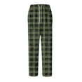 thumbnail image 5 of Havenx Mens Cotton Pajama Pants Microfleece Plaid Flannel Pajamas Pants 2025 Big and Tall Sleep Pants Elastic Waist Wide Leg Lightweight Sleep & Lounge Pants,Army Green 2XL, 5 of 6