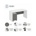 thumbnail image 3 of Bush Business Furniture Echo Bow Front Desk with Mobile File Cabinet Pure White/Modern Gray, 3 of 7