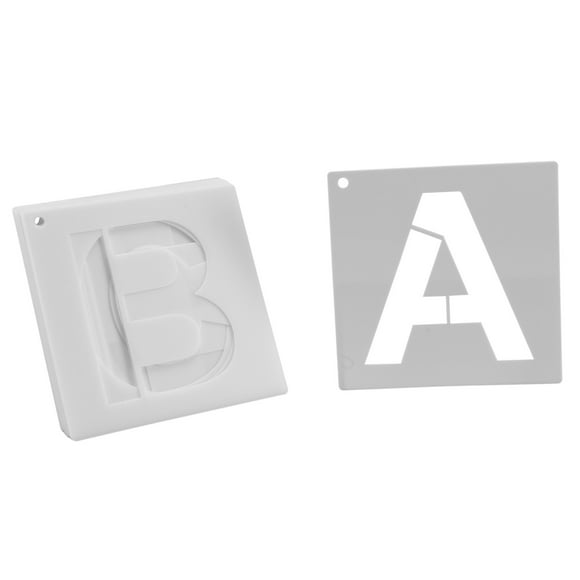 Letter Stencils for Painting on Wood 36 Pcs Letter and Number Stencils Reusable Font Templates for Home Craft Decor,26 * A - Z alphabet stencils template 10 * 0 - 9 number stencils font,Silver
