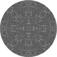 thumbnail image 1 of Ahgly Company Tapis Rond Lavable en Machine Intérieur Transitionnel Gris, 3 Pieds Rond, 1 of 7